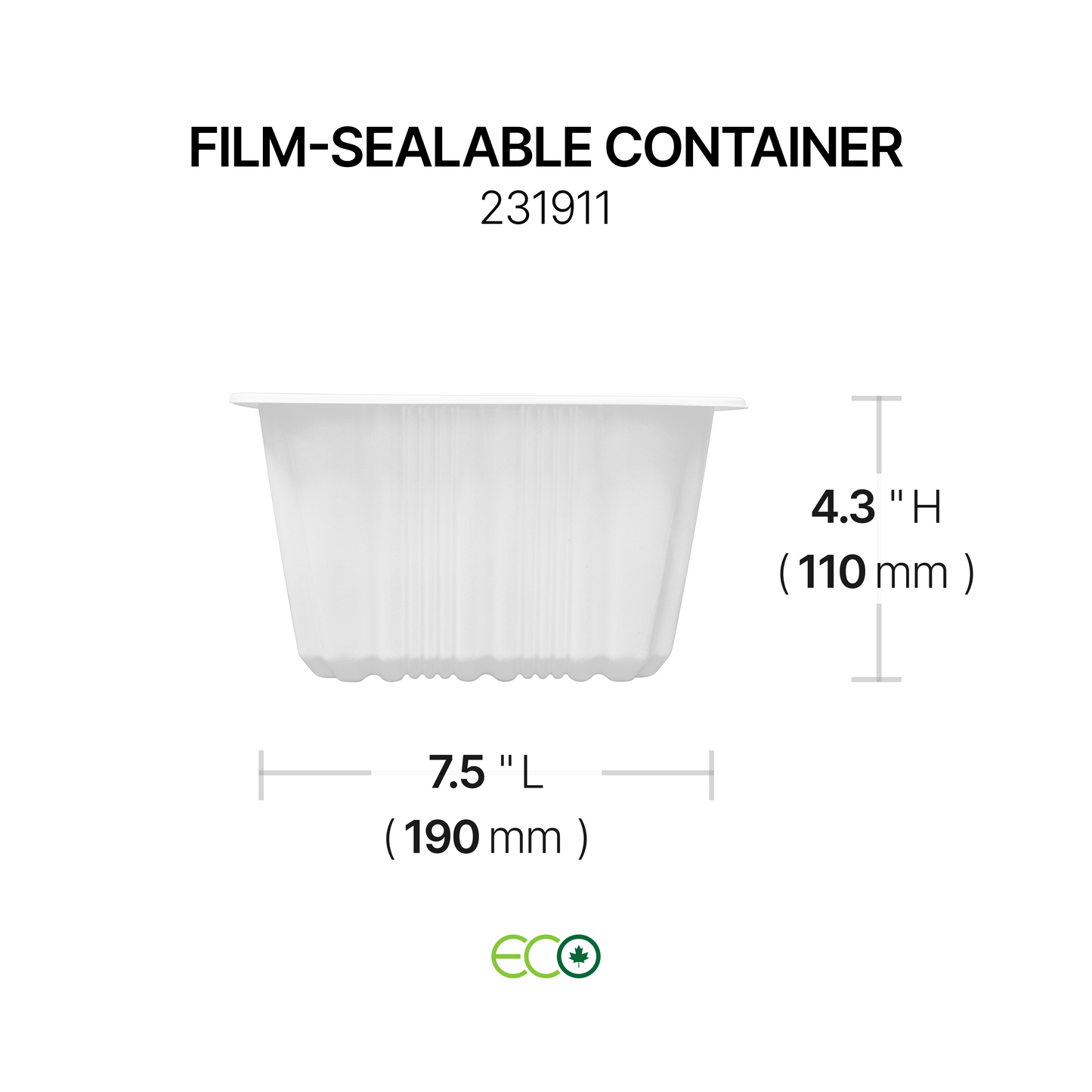 9.1"X7.5" Film-Sealable Container (3 Options)