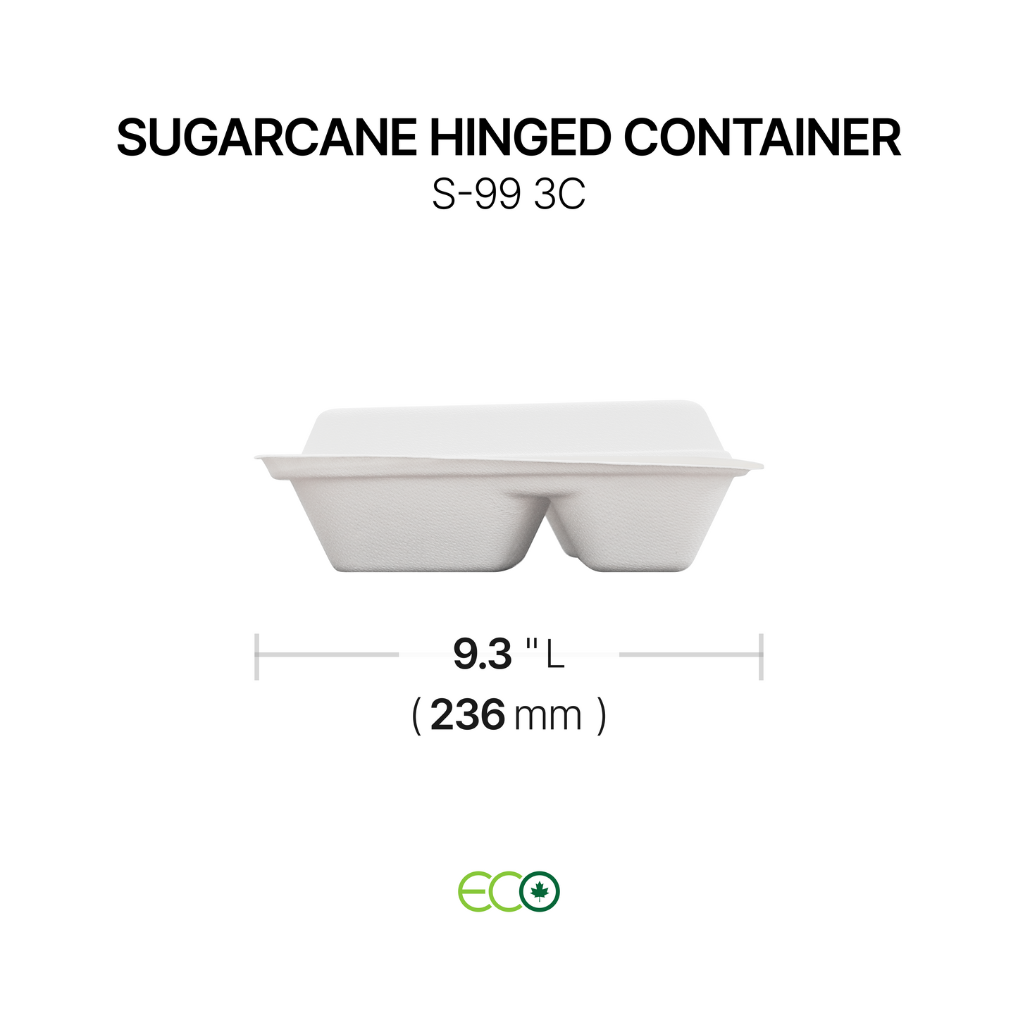 Sugarcane Hinged Container (5 Sizes)