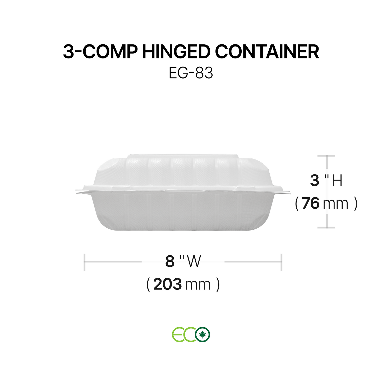 EG 3-Comp PP Hinged Container (8" / 9")