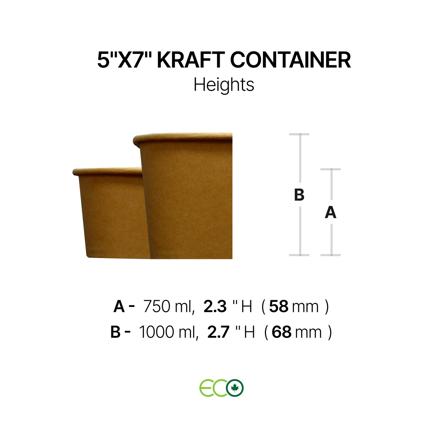 5"X7" Kraft Container (25oz / 34oz)