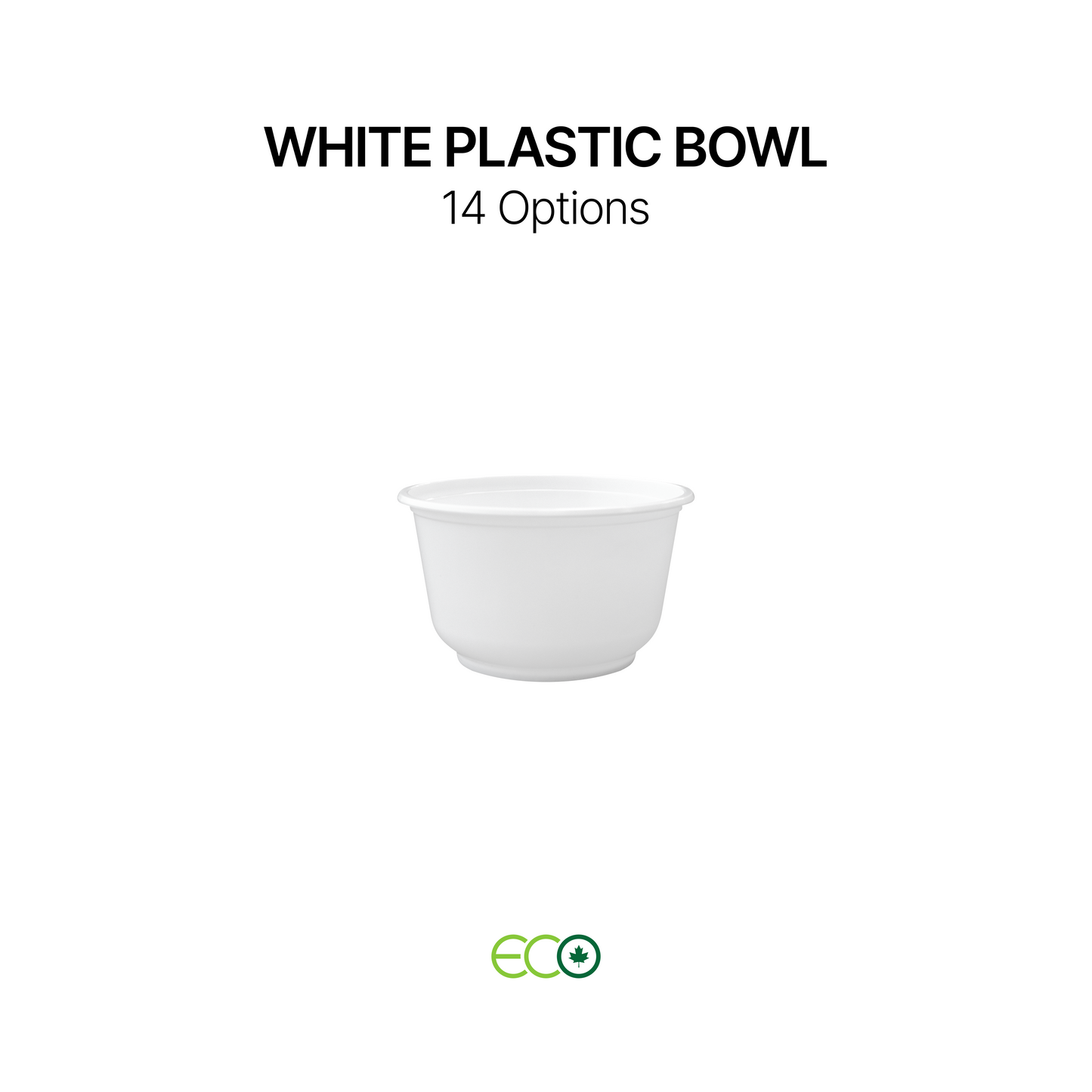 White Plastic Bowl (14 Sizes)