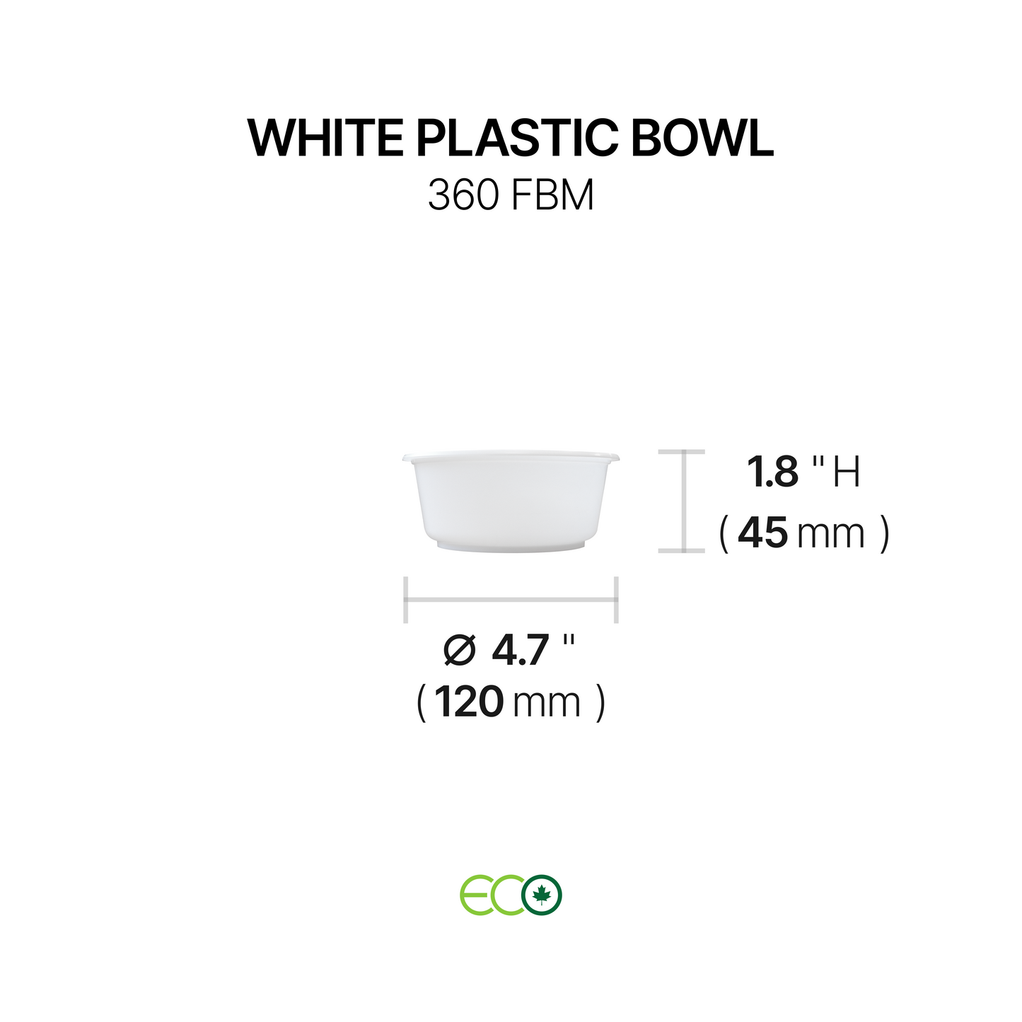 White Plastic Bowl (14 Sizes)