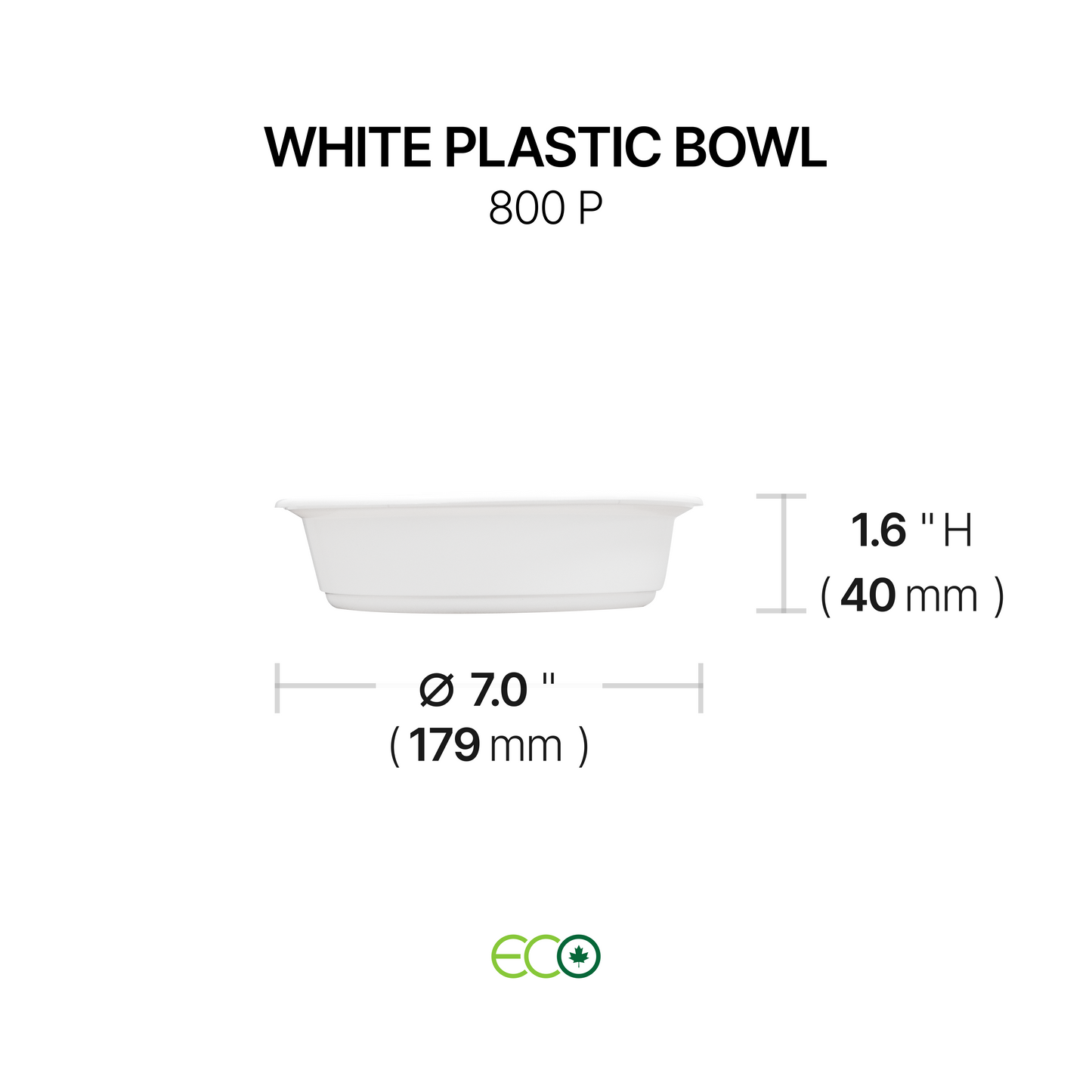 White Plastic Bowl (14 Sizes)