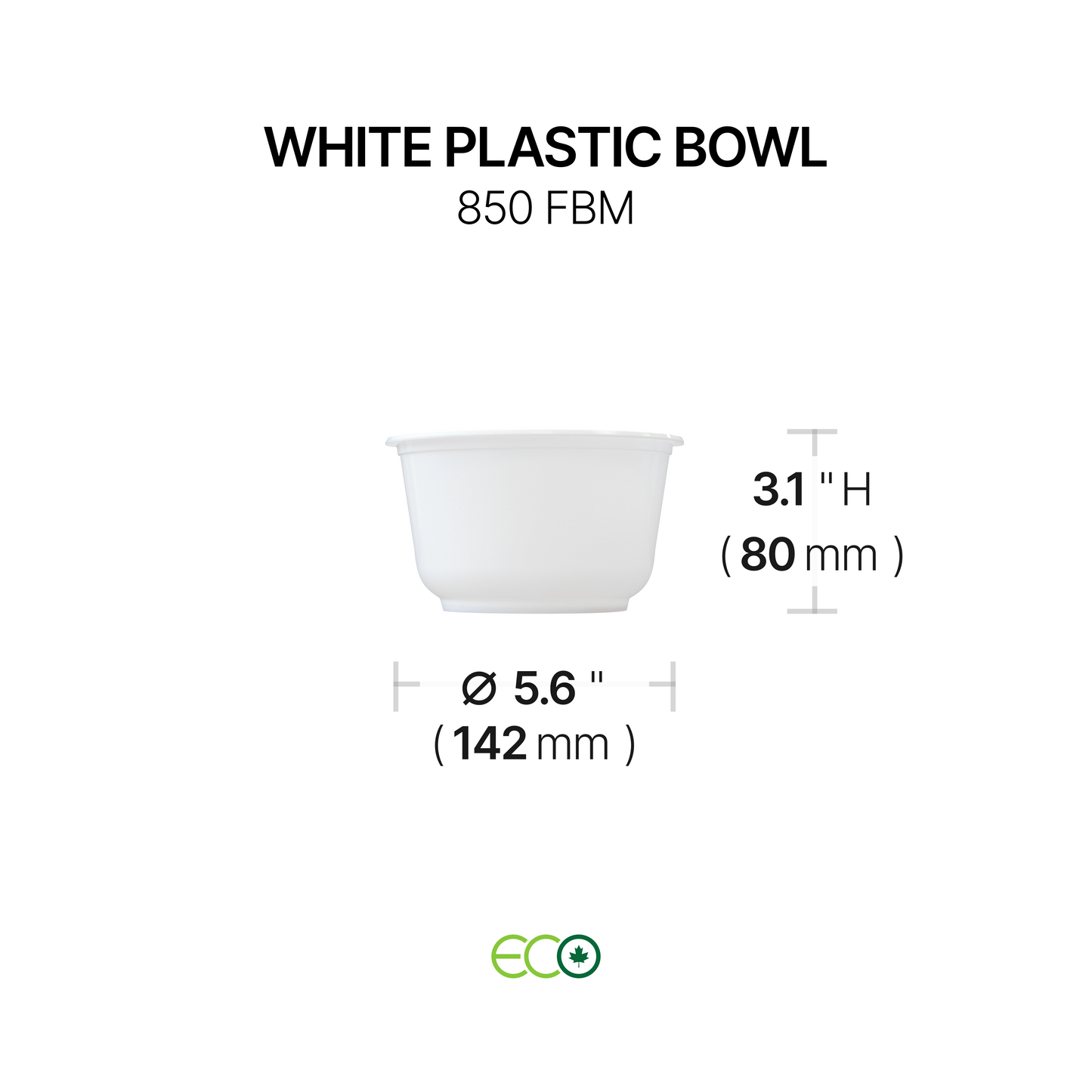 White Plastic Bowl (14 Sizes)