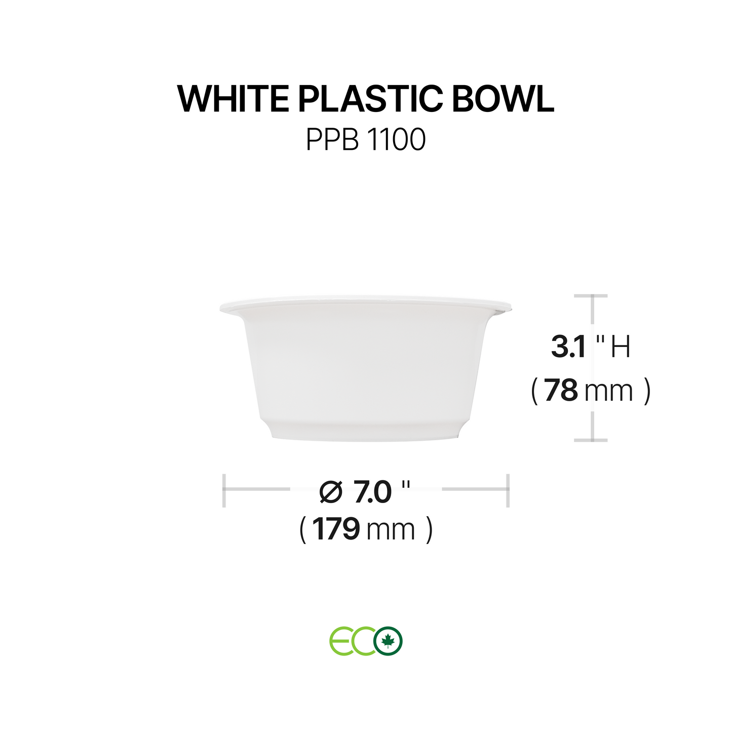 White Plastic Bowl (14 Sizes)