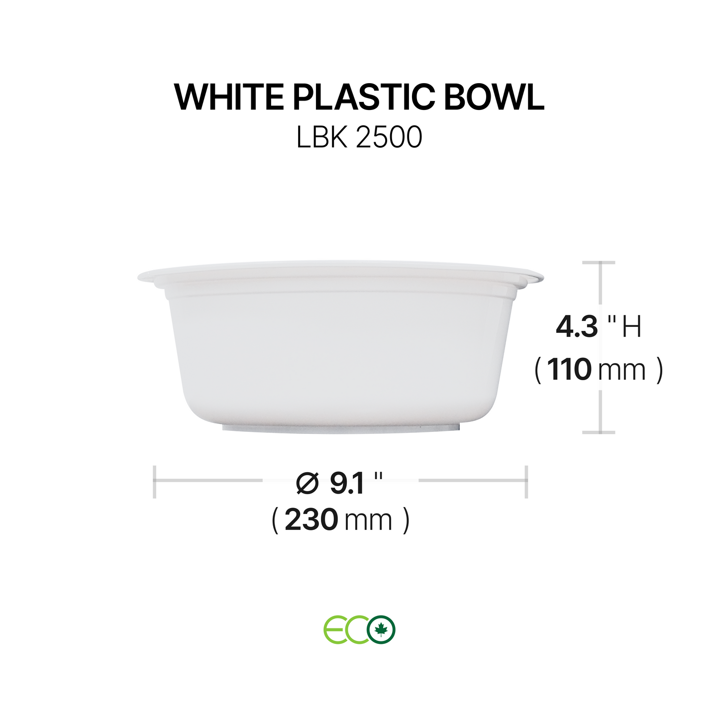 White Plastic Bowl (14 Sizes)