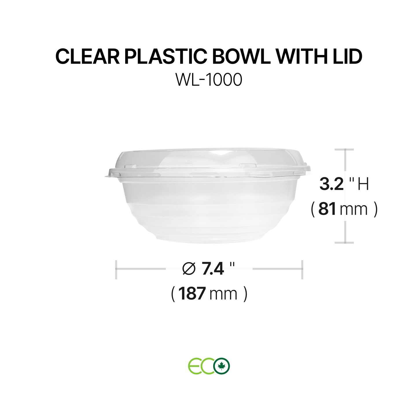 WL Clear Plastic Bowl with Lid (3 Sizes)