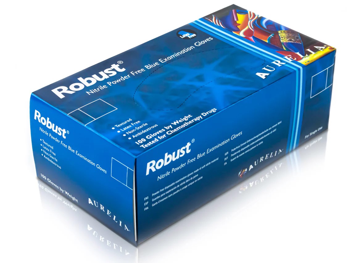 Robust Blue Nitrile Gloves (S / L / XL)