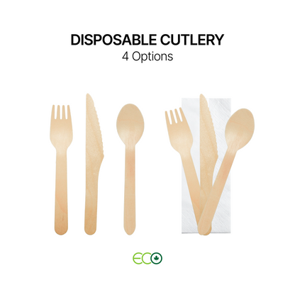 Disposable Wooden Cutlery (Fork / Spoon / Knife / Set)