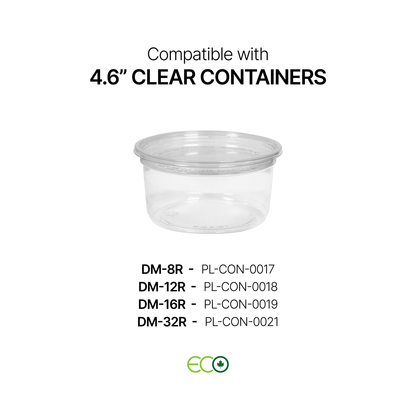 Flat RPET Lid for 4.6" Deli Containers