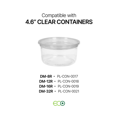 Flat RPET Lid for 4.6" Deli Containers