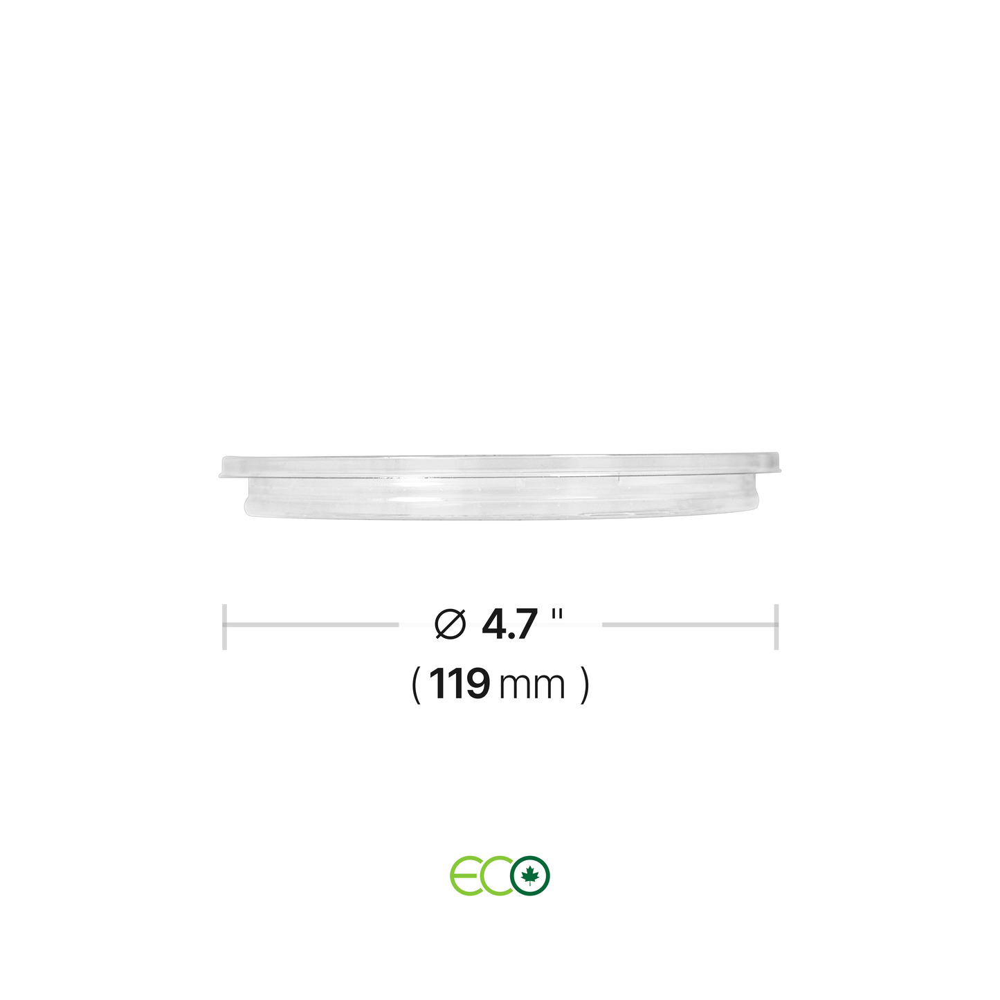 Flat RPET Lid for 4.6" Deli Containers