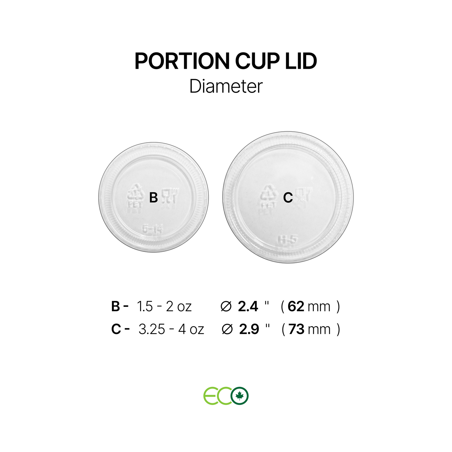Lid for Portion Cups (3 Sizes)