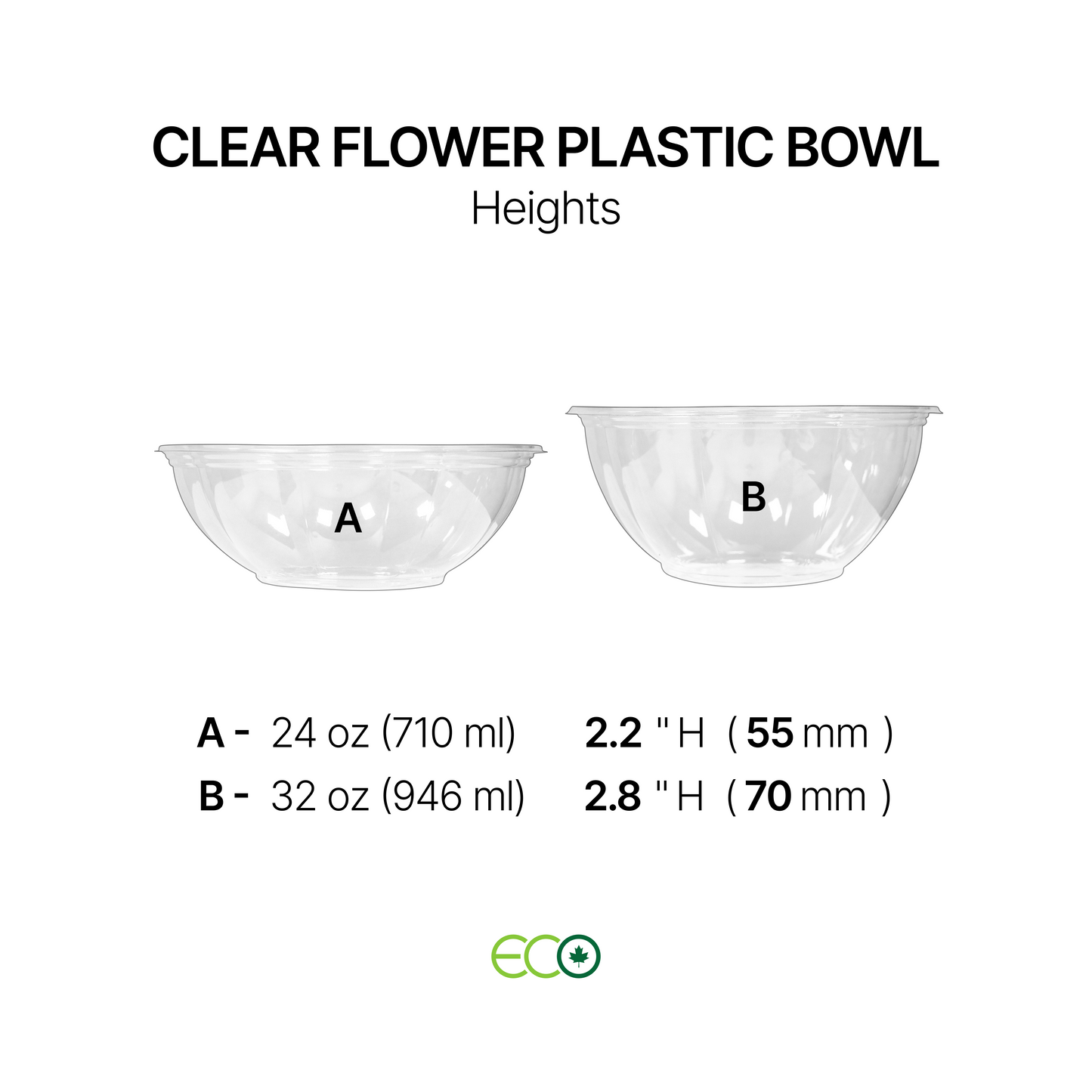 Clear Flower Plastic Bowl (24oz / 32oz)