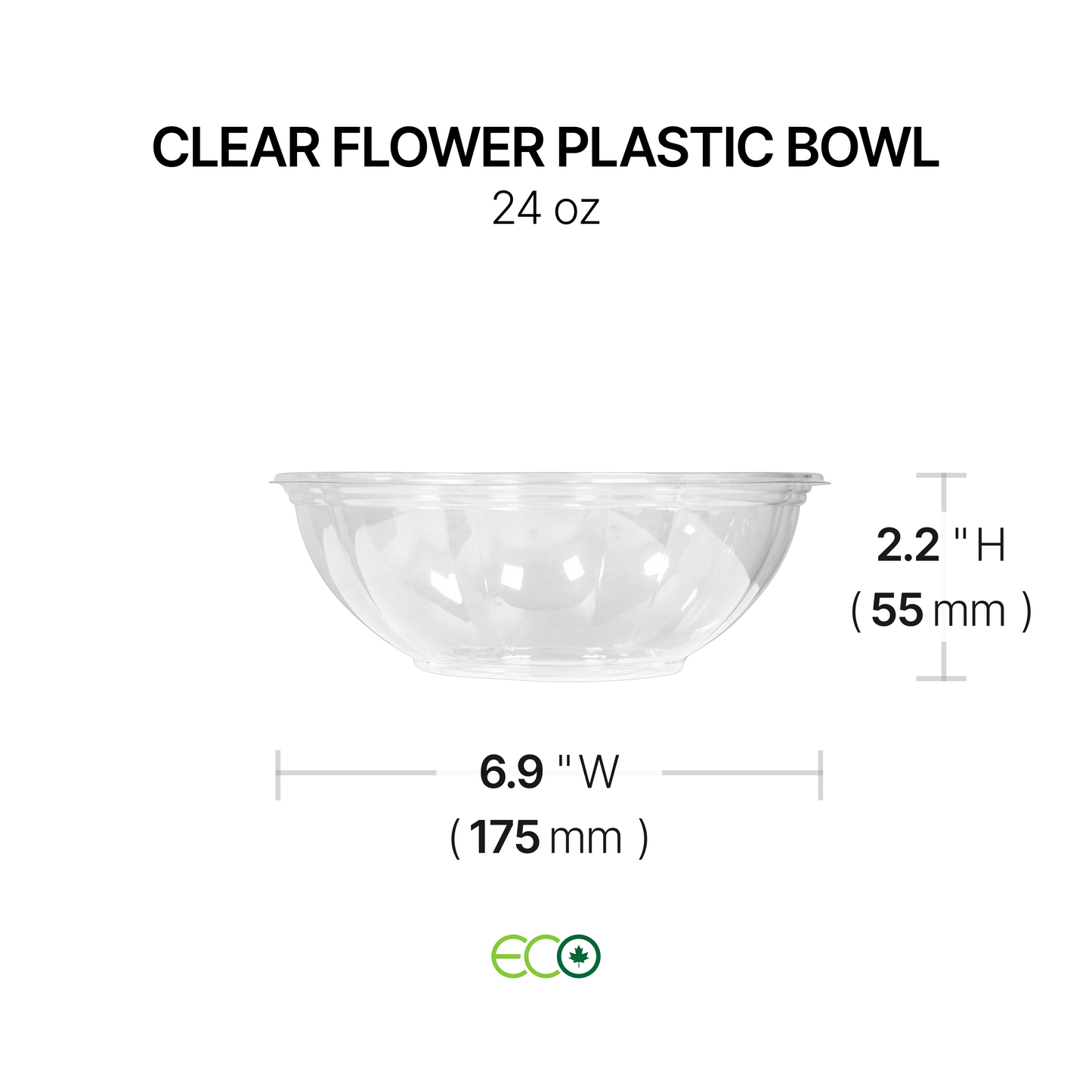 Clear Flower Plastic Bowl (24oz / 32oz)