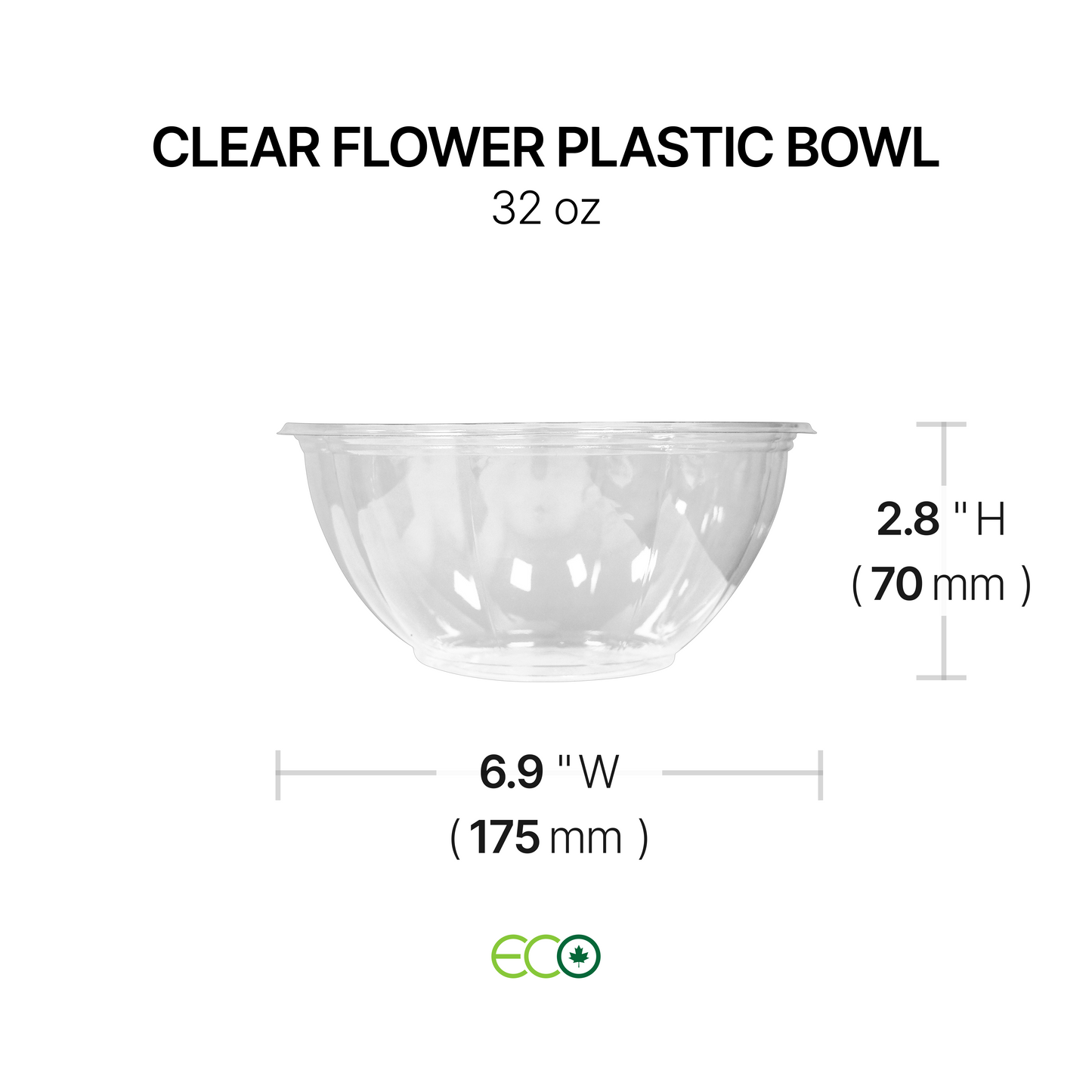 Clear Flower Plastic Bowl (24oz / 32oz)