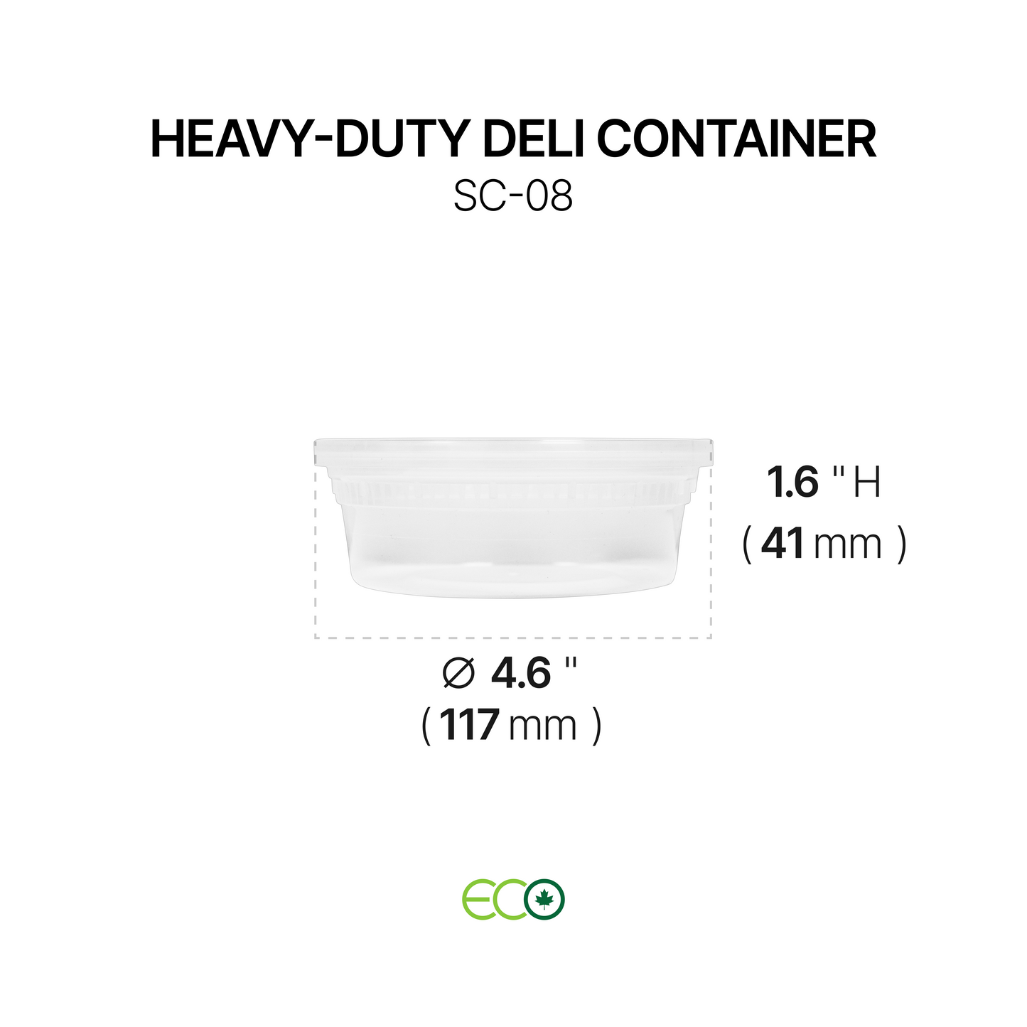 4.6인치 고강도 투명 델리 용기(5개 깊이)