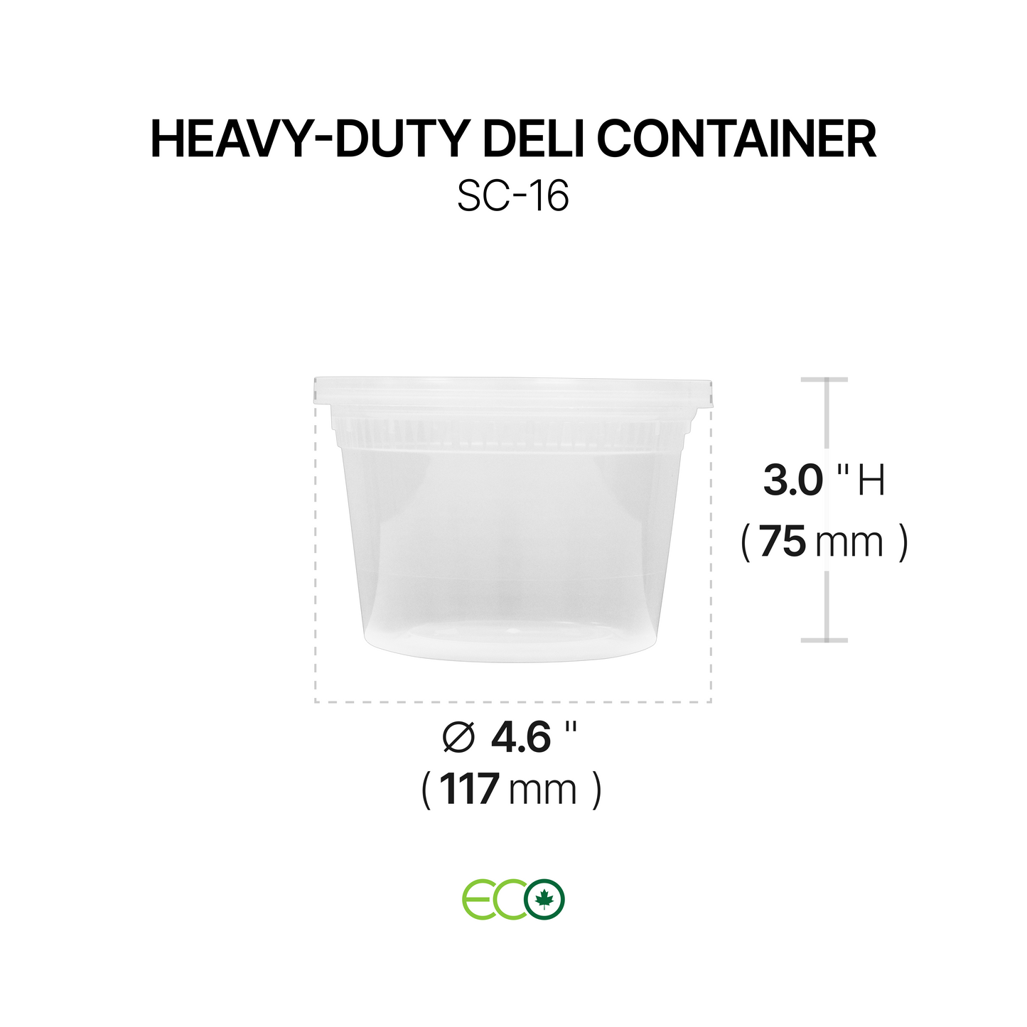 4.6인치 고강도 투명 델리 용기(5개 깊이)