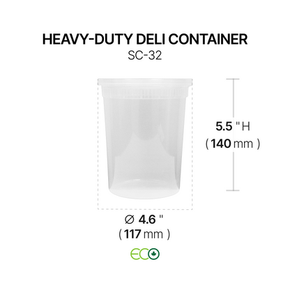 4.6인치 고강도 투명 델리 용기(5개 깊이)