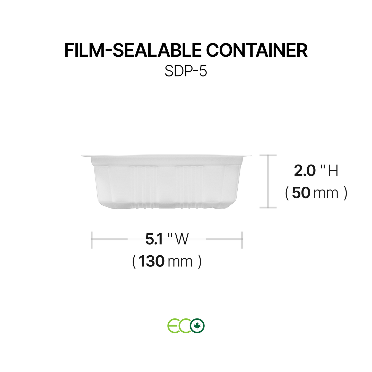 5.1"X3.5" Film-Sealable Container (3 Options)