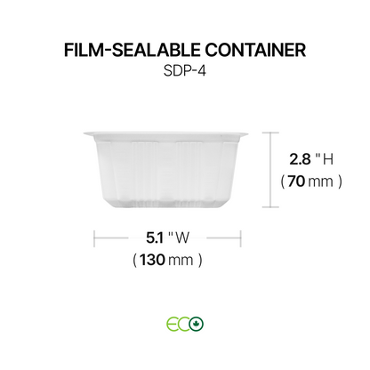 5.1"X3.5" Film-Sealable Container (3 Options)