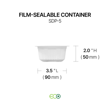 5.1"X3.5" Film-Sealable Container (3 Options)