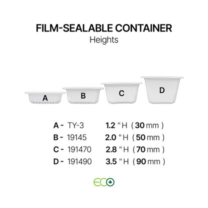 7.5"X5.5" Film-Sealable Container (4 Options)