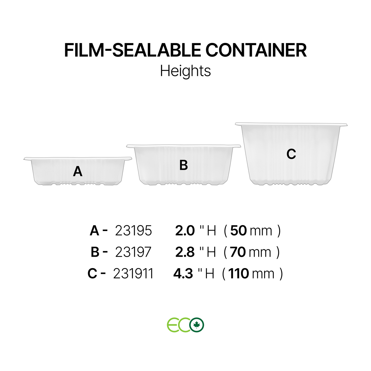 9.1"X7.5" Film-Sealable Container (3 Options)