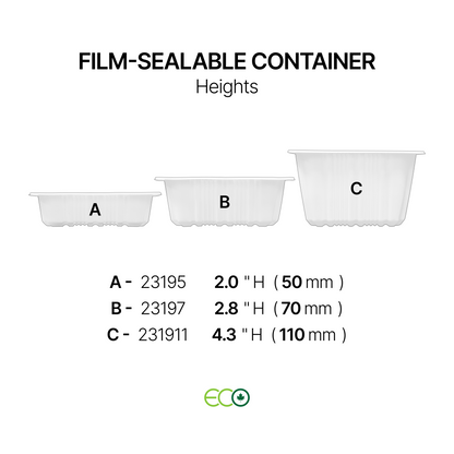 9.1"X7.5" Film-Sealable Container (3 Options)