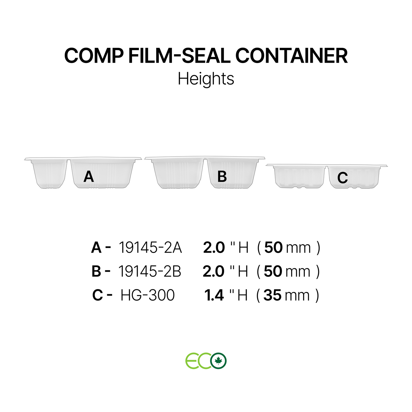 Compartment Film-Sealable Container (2C / 3C)