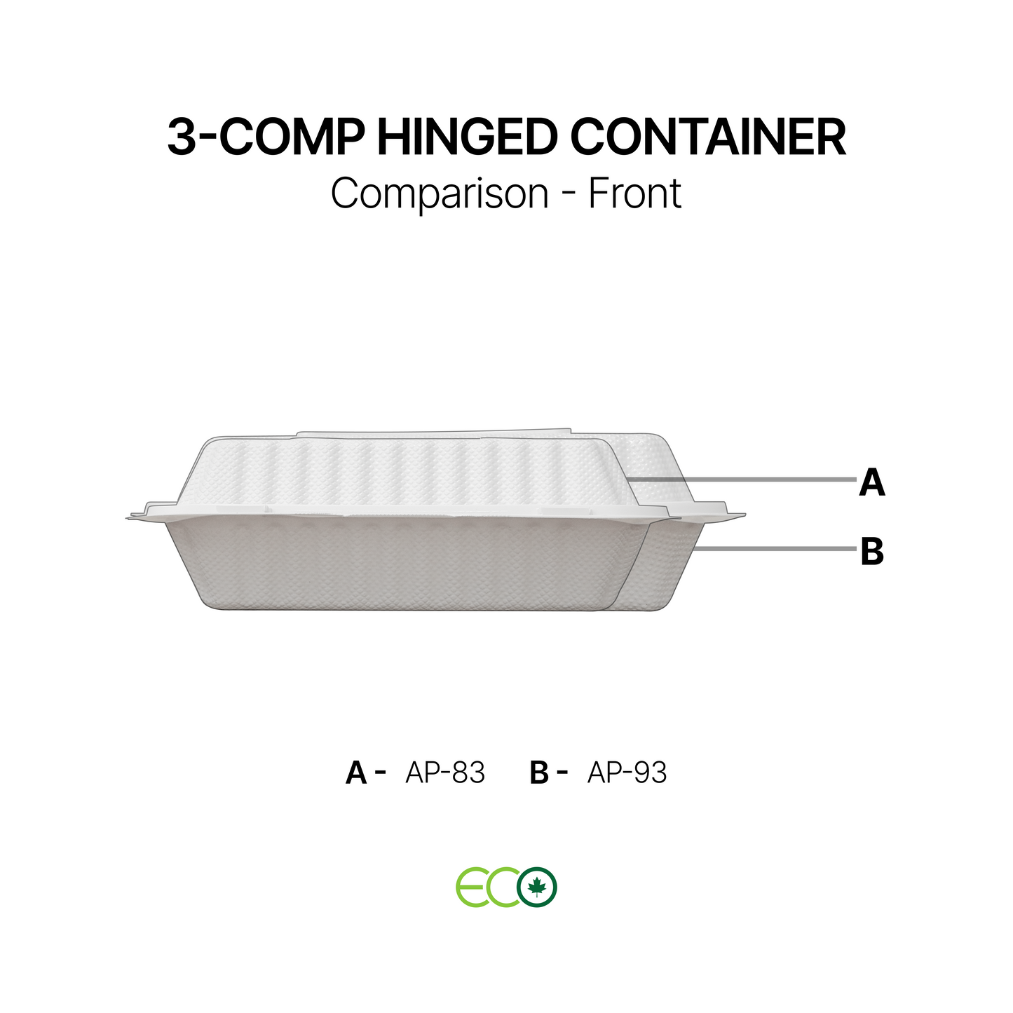 AP 3-Comp Hinged Container (8" / 9")