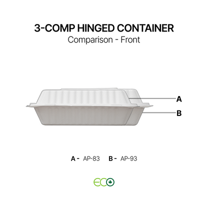 AP 3-Comp Hinged Container (8" / 9")