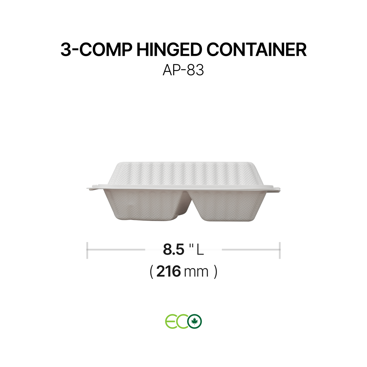 AP 3-Comp Hinged Container (8" / 9")
