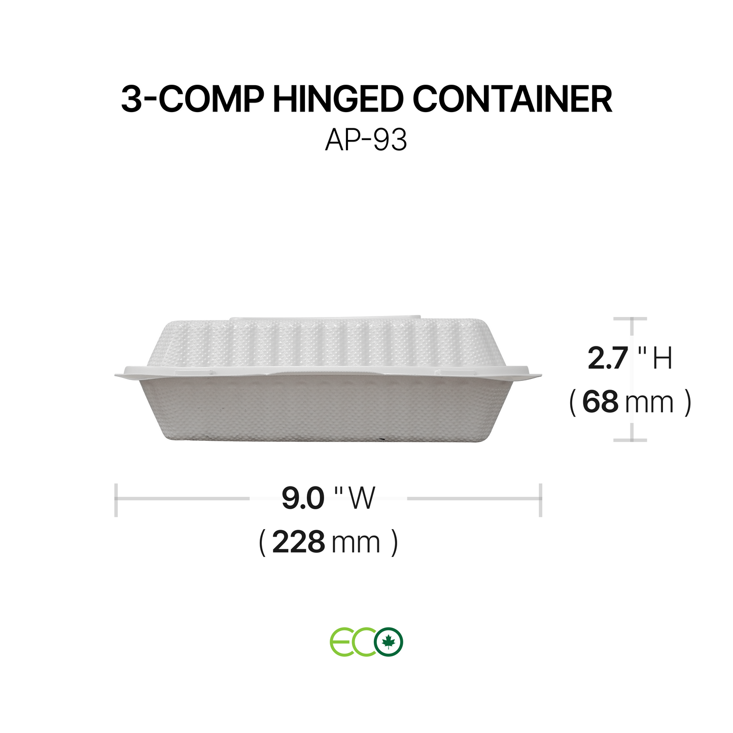 AP 3-Comp Hinged Container (8" / 9")