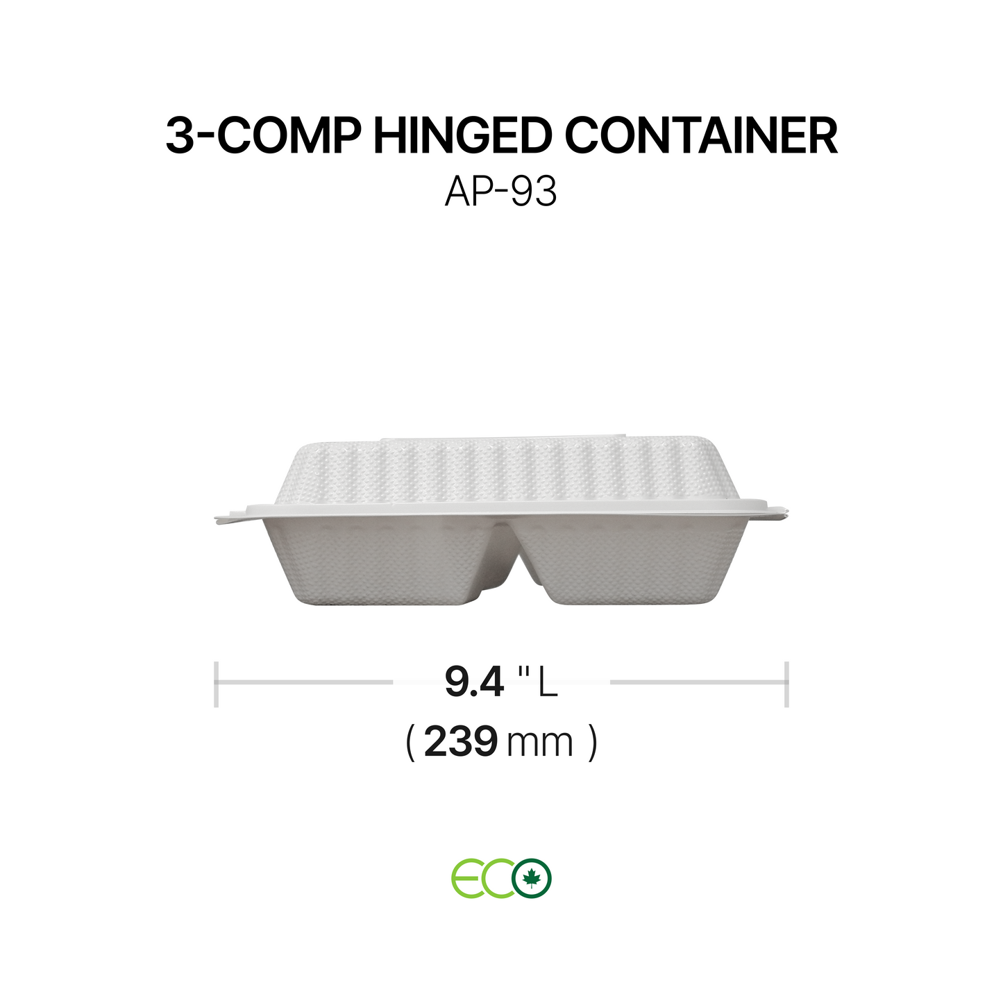 AP 3-Comp Hinged Container (8" / 9")