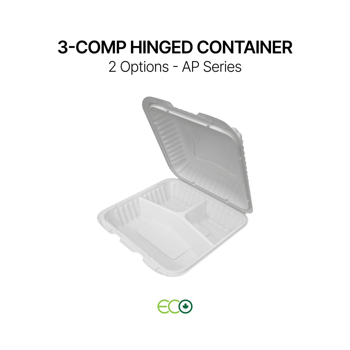 AP 3-Comp Hinged Container (8" / 9")