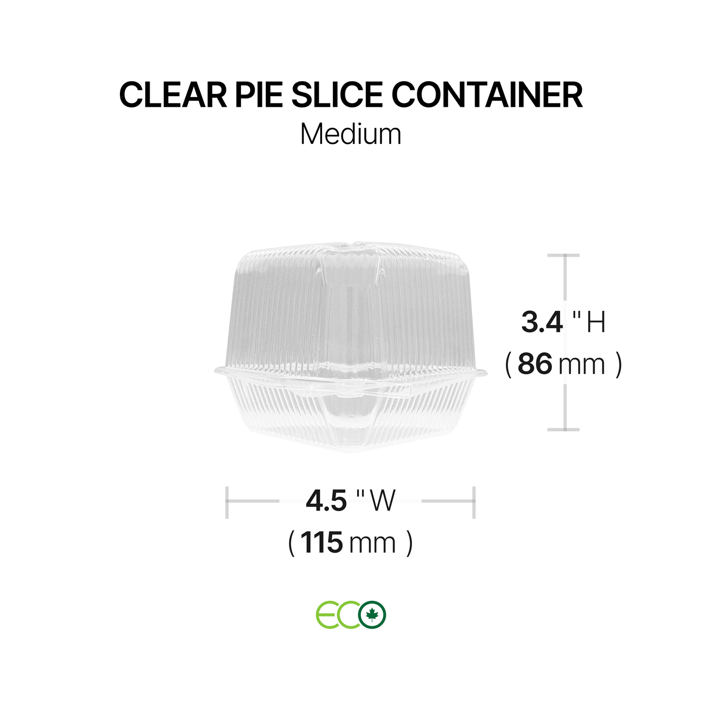 Clear Pie Slice Hinged Container (M / X-Deep)