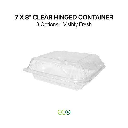 7X8" Clear Hinged Container (3 Sizes)