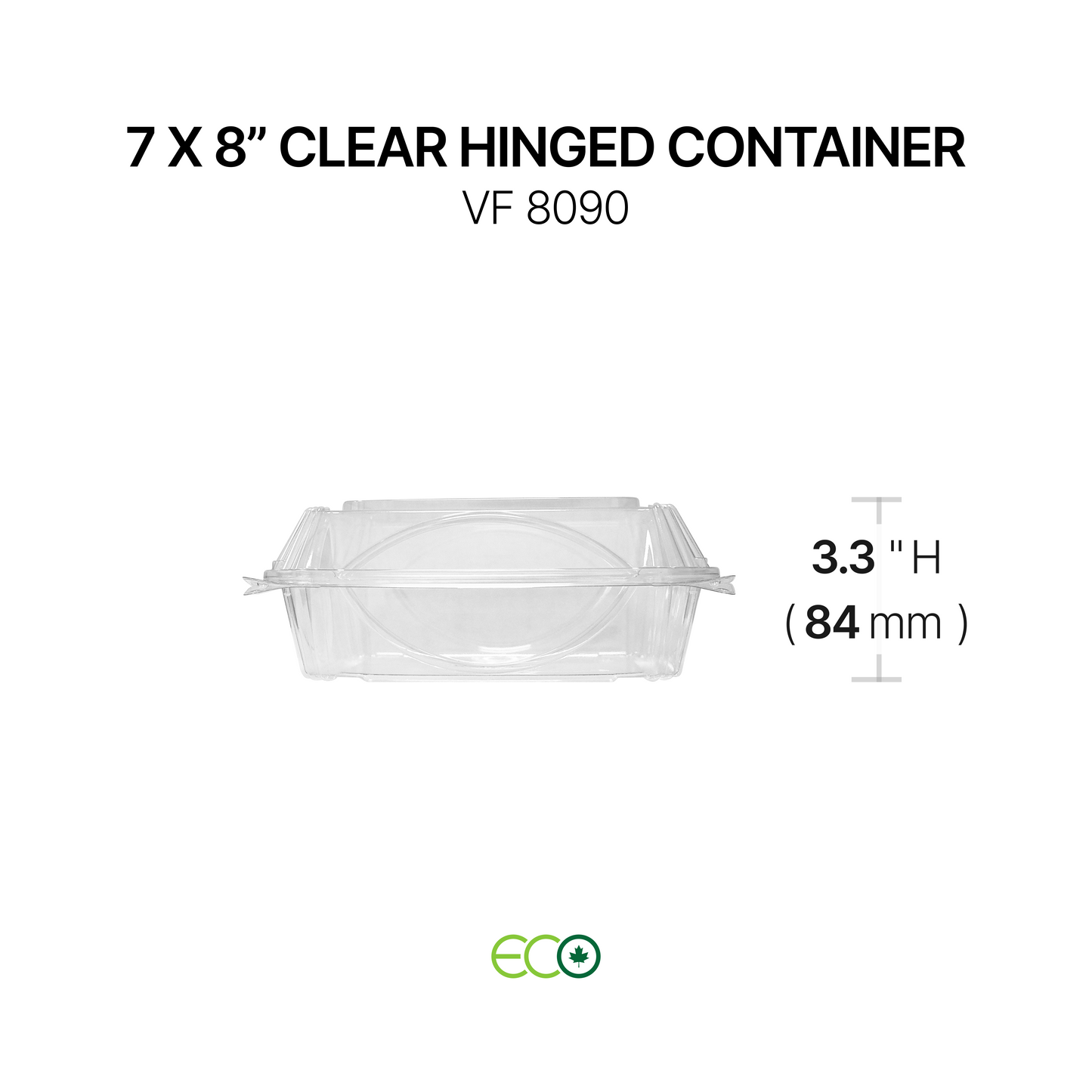 7X8" Clear Hinged Container (3 Sizes)
