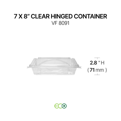 7X8" Clear Hinged Container (3 Sizes)