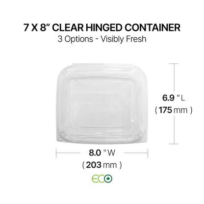 7X8" Clear Hinged Container (3 Sizes)