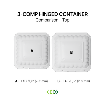 EG 3-Comp PP Hinged Container (8" / 9")