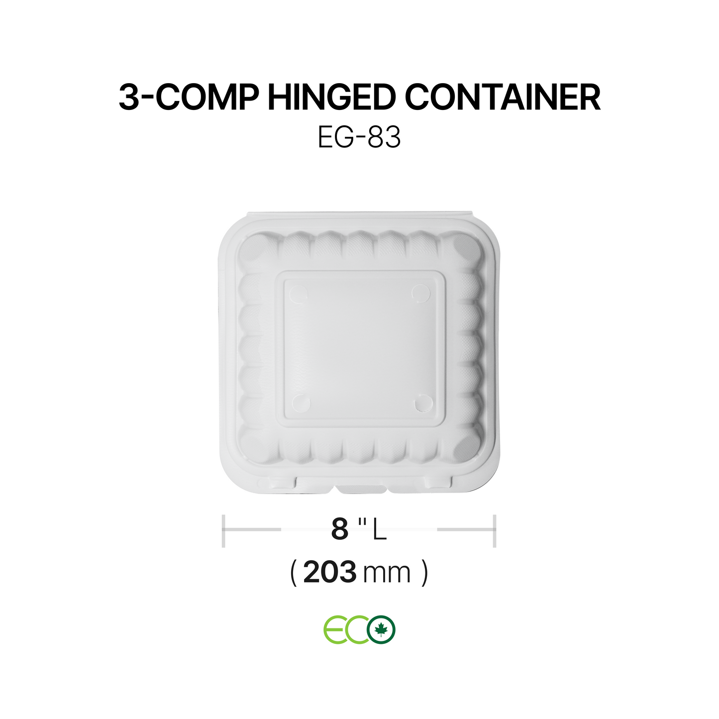 EG 3-Comp PP Hinged Container (8" / 9")
