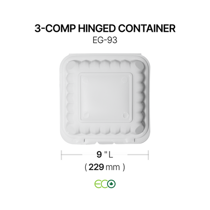 EG 3-Comp PP Hinged Container (8" / 9")