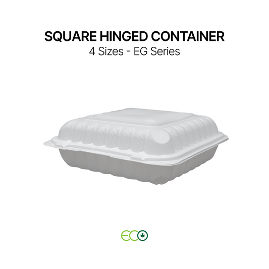 EG Square PP Hinged Container (4 Sizes)