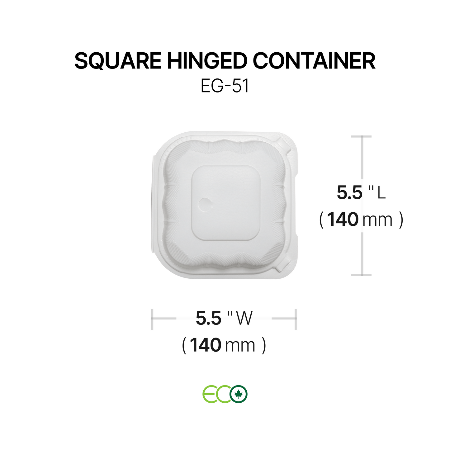 EG Square PP Hinged Container (4 Sizes)