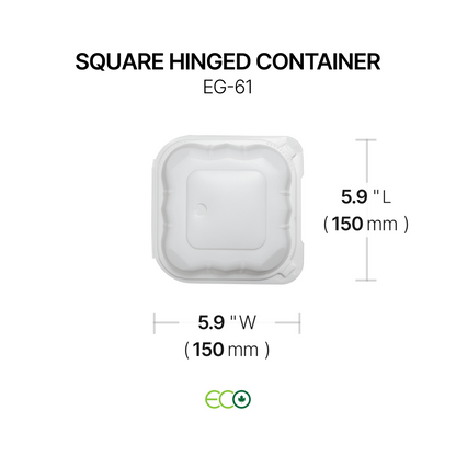 EG Square PP Hinged Container (4 Sizes)