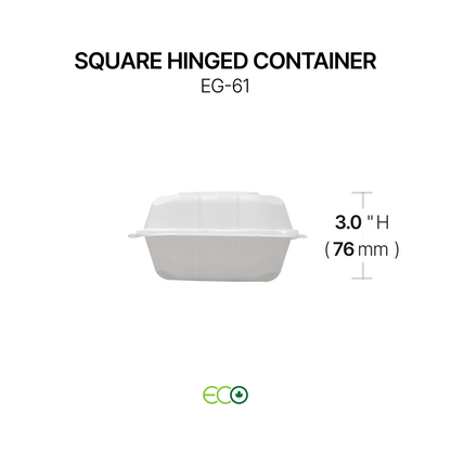 EG Square PP Hinged Container (4 Sizes)