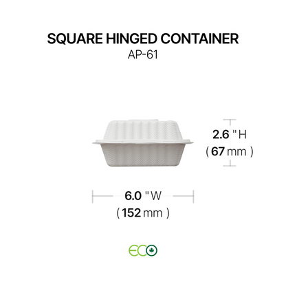 AP Square Hinged Container (6" / 8" / 9")