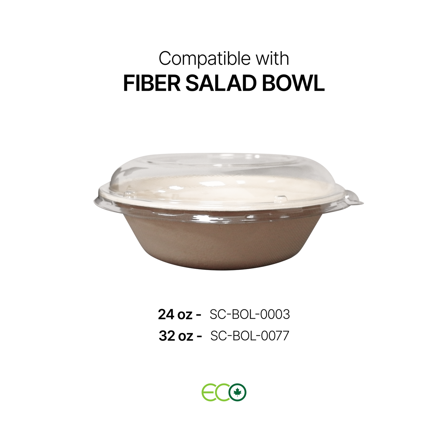 Dome PET Lid for Fiber Bowls